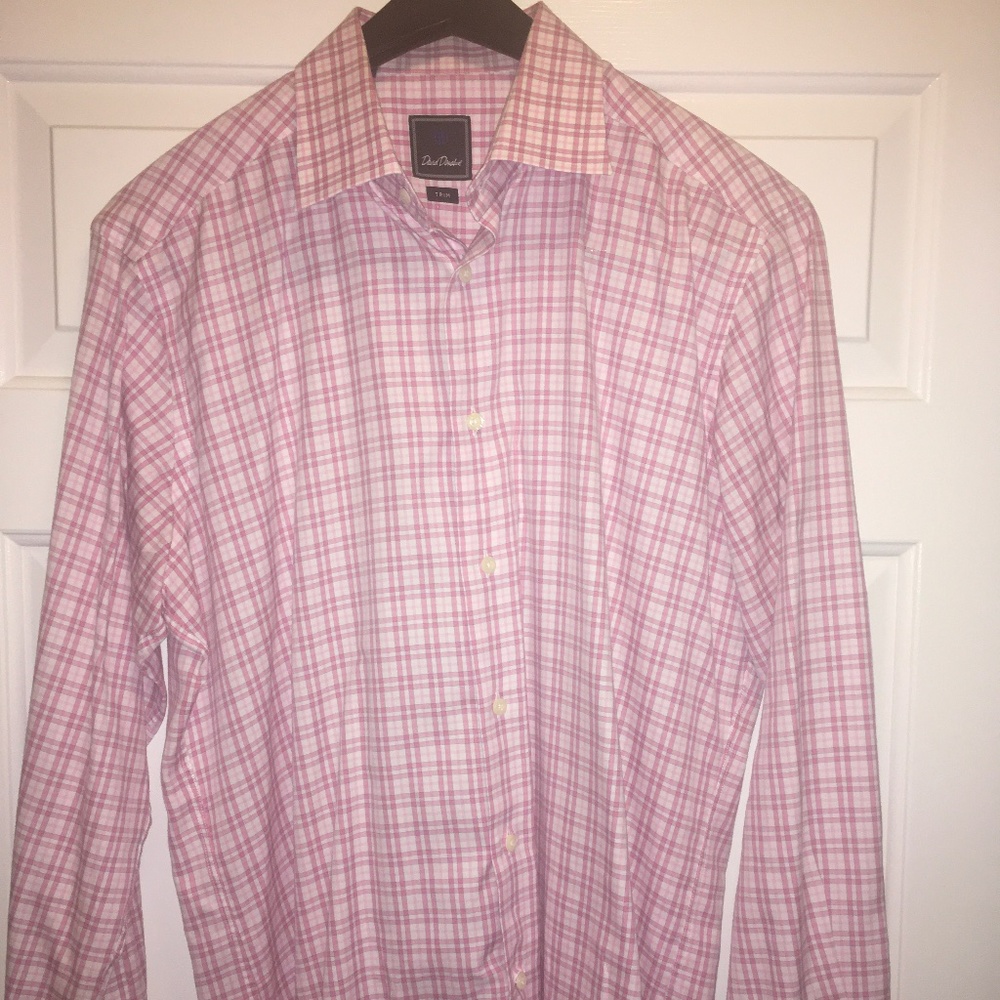 David Donahue Trim Fit Dress Shirt